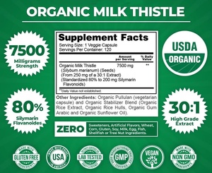 Suplemento Natural de Marca Privada OEM, Apto para Mujeres, Extracto de Cardo Mariano de 500 mg, Protección Hepática, Cápsulas de Silimarina, 90 Unidades - Product Image 4