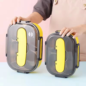 High Quality Stainless Steel Bento <b>Box</b> Thermal Insulated Plastic Lid Heatable Leak Proof BPA Free 3-Compartment Foldable <b>Lunch</b> - Product Image 4