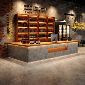 Quầy lễ tân phong cách hiện đại công nghiệp cổ điển làm bằng gỗ cho quán bida, cửa hàng BBQ, nhà nghỉ, cửa hàng, quầy lễ tân góc - Product Image 5