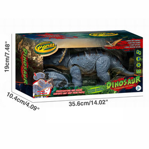 Jouets Triceratops RC, dinosaure électrique qui rugit et marche pour enfants avec télécommande et squelette de dinosaure - Product Image 2