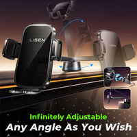 LISEN, recién llegado, soporte de ventosa de vacío eléctrico ajustable de 360 ° con brazo de sujeción para iPhone, Samsung, dispositivo Android
