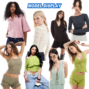 衣類用ドレス用ポリエステル98% 2% スパンデックスワープニット破砕ジャカード生地固体クリンクル生地 - Product Image 4