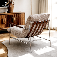 Fauteuil de relaxation ergonomique vintage Bauhaus, style minimaliste, luxe léger, en tissu Wabi-sabi, pour salon, chaise décontractée individuelle