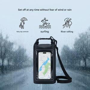 Sac étanche robuste 2L IP68 en PVC pour téléphone et portefeuille, avec logo personnalisé, bandoulière unisexe pour natation - Product Image 3