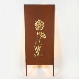 Pantalla de Privacidad para Jardín de Acero Corten Color Óxido, con Patrón de Enredadera Cortado con Láser, Separador de Paisaje para Exteriores - Product Image 4