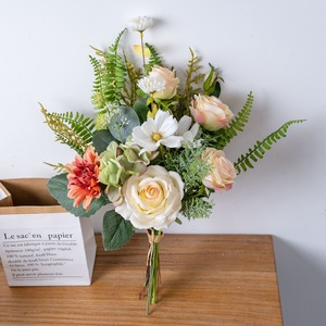 Bouquet de fleurs artificielles CallaFloral, mélange de roses, tissu tissé en plastique, décoration de mariage et de maison CF01422 - Product Image 3