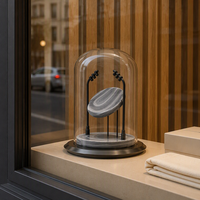 Vitrine à cloche en verre GZowin, autoportante, avec cadre en aluminium, éclairage LED, écologique, personnalisable, pour magasin de détail et boutique