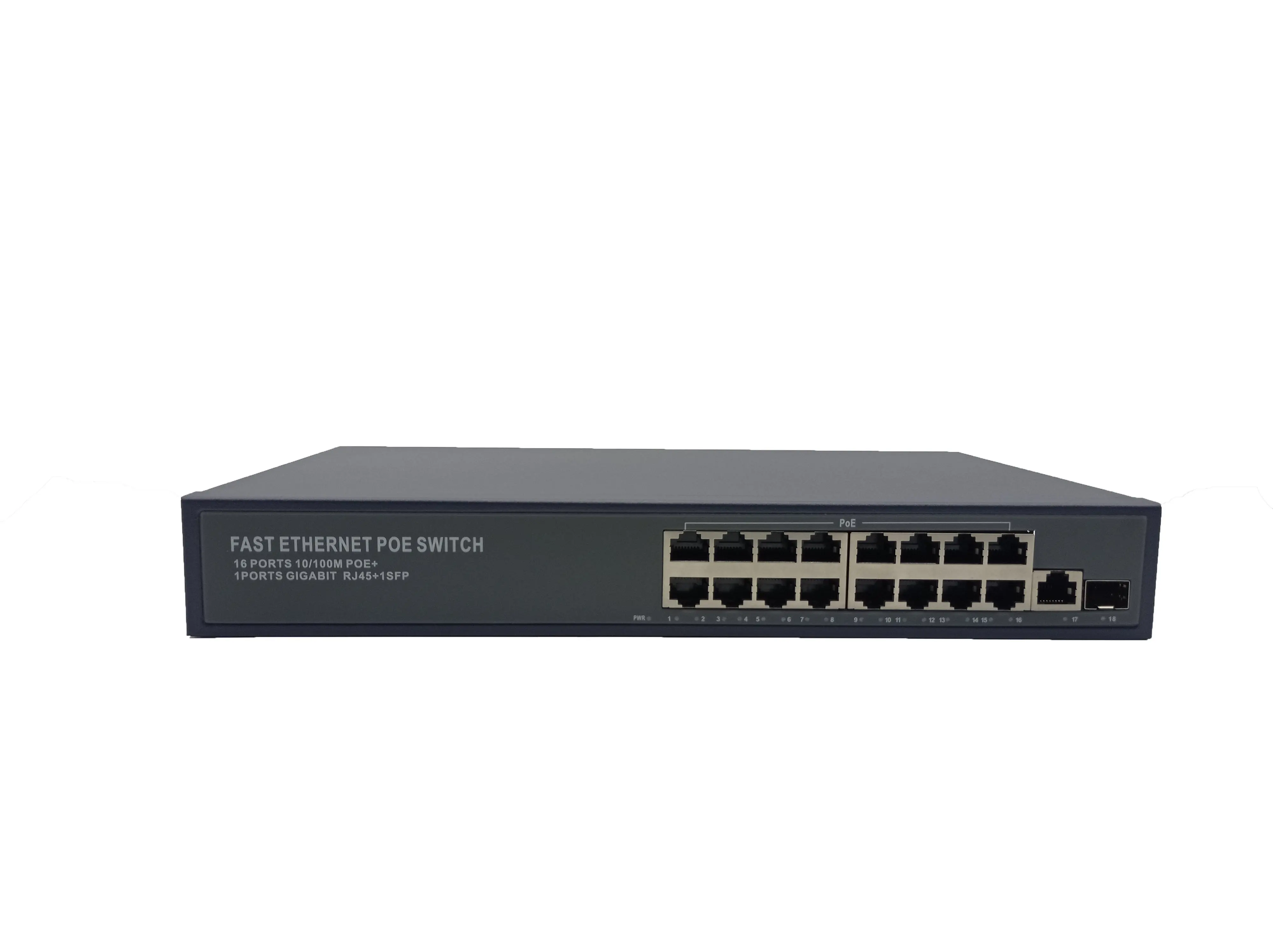 1 sfp 1RJ45 gigabit uplink ethernet PoE anahtarı ile CCTV IP 10/100Mbps 16 port poe