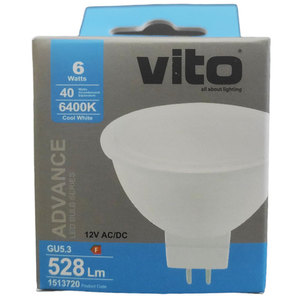 Vitone <b>Spot</b> <b>Led</b> Bulb 6W 2700K 12V AC DC MR16 GU5.3 Made In China - Product Image 2