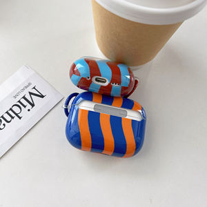 Funda brillante para auriculares Wave Stripes para <span class=keywords><strong>Apple</strong></span> Airpods 1 2 3 <span class=keywords><strong>Pro</strong></span> 2 funda protectora para auriculares inalámbricos caja de carga para Airpods 4 - Product Image 3