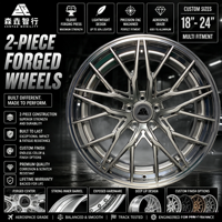 Jantes forgées sur mesure 18-24 pouces, 2 pièces, à rayons en Y, en aluminium 6061-T6 pour voitures de sport de luxe
