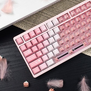 Aflion, venta al por mayor, juego completo de 150 teclas, PBT, PC, doble cereza, altura, Stock, Teclado mecánico rosa, tecla - Product Image 4
