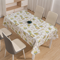Nappe Rectangulaire Imprimée Verte Anti-Plis Effet Soie RNPT, Résistante à la Chaleur pour le Printemps