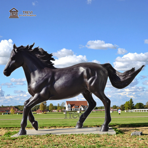 TREVI Pferderanch Gartendekoration Metall-Tierskulptur Lebensgroße Bronze-Guss Laufendes Pferd Skulptur zum Verkauf - Product Image 3