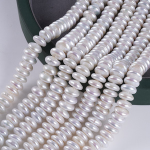 Perles de bouton en perles d'eau douce naturelles de 14-16 mm en gros, perles baroques en chaîne avec trou central, perles en vrac en forme de bouton - Product Image 2