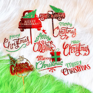 น้ำผึ้งและของตกแต่งเค้กคริสต์มาสอะคริลิค ของตกแต่งสุขสันต์วันคริสต์มาสสำหรับงานปาร์ตี้เค้ก สีแดง สีเขียว 123456789 - Product Image 3