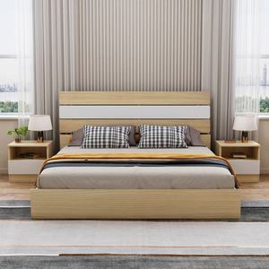 เตียงคิงไซส์/ควีนไซส์ทันสมัยขายดีปี 2022 พร้อมลิ้นชักเก็บของ เฟอร์นิเจอร์หัวเตียงทำจากไม้อัดเอ็มดีเอฟ ห้องนอนพร้อมตู้เสื้อผ้า - Product Image 2
