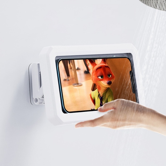 Adjustable 360 Degree Rotation Anti-Fog Waterproof ABS Material Universal Smartphone Stand Holder Outdoor Shower Desk Bed