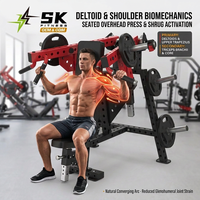 Machine à presser les épaules assise SK-K33 à charge libre, équipement de gym commercial, cadre en acier robuste avec barres de charge pour salle de sport