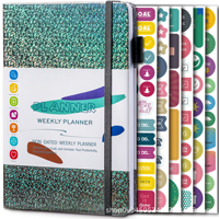 Carnet A5 à élastique pour notes professionnelles, carnet de planification en gros, carnet de suivi de la discipline personnelle et de planification des horaires