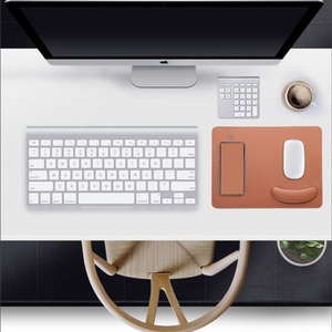 Custom Logo Oem Packaging Personalized Pu Leather Wireless Charging Charger Gaming <b>Mouse</b> <b>Mat</b> Pad - Product Image 5