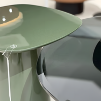 Ensemble de table basse et table d'appoint en verre trempé carré minimaliste italien, mobilier de salon moderne minimaliste de luxe léger avec structure en métal