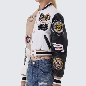 Chaqueta Varsity de Manga Larga para Mujer, Diseño Superior, Transpirable, Estampada, Ropa de Invierno, Diseño Bordado al por Mayor, Precio Económico - Product Image 3