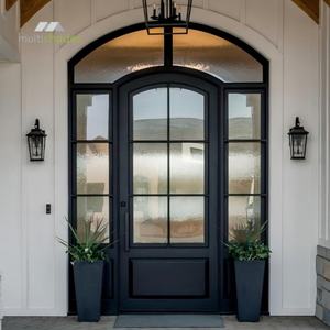 ประตูบานเฟี้ยมสไตล์ยุโรปย้อนยุค  แบบมีกรอบอลูมิเนียม  กระจกนิรภัย  สไตล์กลางศตวรรษ  ประตูสวิง  ประตูวิลล่า  ประตูทางเข้ากระจก - Product Image 5
