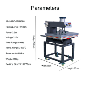 Pneumatic Heat Press Sublimation <b>Printing</b> T-Shirt Press <b>Machine</b> Single Station Printer For Clothes Factory Pull-out 40x60 - Product Image 2