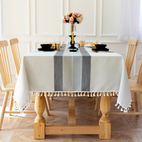 Nappe Moderne Simple en Lin/Coton Tissé, Imperméable et Écologique, Housse de Table Anti-Poussière pour la Maison, l'Hôtel et les Mariages