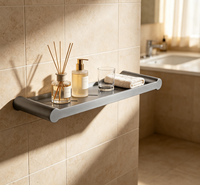 Étagère murale moderne pour salle de bain en acier inoxydable 304, finition bronze brossé, anti-rouille, support de rangement pour douche, idéal pour hôtels et appartements