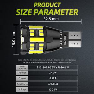 Jiachi bán buôn tự động phụ kiện xe hơi T15 dẫn ánh sáng bóng đèn CANBUS không phân cực W16W 921 912 1156 1157 3157 phanh đuôi Sương Mù Ánh Sáng - Product Image 5