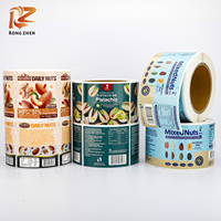 Étiquette autocollante en vinyle brillant imprimé, personnalisée et colorée, résistante à l'eau, pour l'emballage des informations nutritionnelles des pots de noix et des aliments.