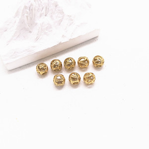 Yunnique – perles rondes en acier inoxydable plaqué or, pour la fabrication de bracelets, accessoires de bijoux, entretoises de 6mm - Product Image 4
