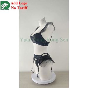 Nuovo Set Intimo Donna in Ecopelle con <span class=keywords><strong>Rete</strong></span>, Reggiseno + <span class=keywords><strong>Perizoma</strong></span> + Giarrettiera, Costume Sexy per Club e Danza - Product Image 6