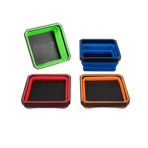 Plateau à outils pliable en silicone, boîte à pièces magnétique carrée de 4,5 pouces, rangement de bureau pour réparation à domicile et bricolage - Product Image 6