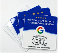 Plaque en acrylique personnalisée NFC pour avis sur les réseaux sociaux, carte de menu, avis Google, carte NFC tactile en acrylique (pour restaurants)