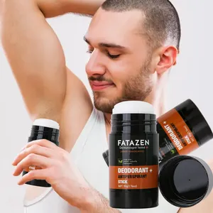 FATAZEN Balsem penghilang bau organik, produk perawatan kulit stik antikeringat alami Amber cendana 2-in-1 stik deodoran