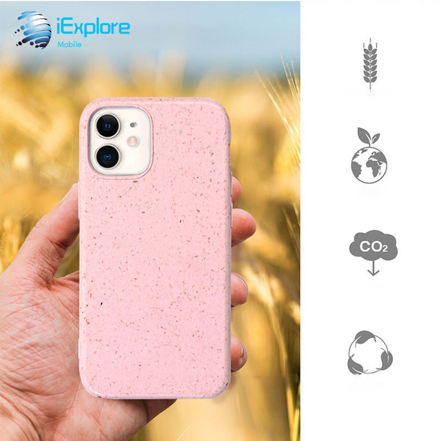 IExplore Environmental 100% Biodegradable Wheat Straw PLA Custom Painting Phone case OEM ODM for iPhone 16 Pro Max