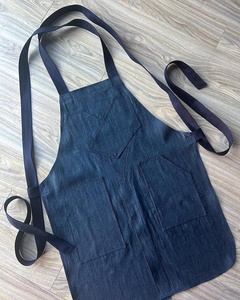 Moda Denim cocina hornear Restaurante <span class=keywords><strong>Camarero</strong></span> <span class=keywords><strong>uniforme</strong></span> logotipo personalizado moda reutilizable Durable Denim babero herramienta delantal - Product Image 6