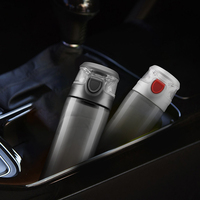 Bouteille d'eau en plastique 500ml, contenant avec logo personnalisable, pour l'extérieur, 1 couche, protection à ressort