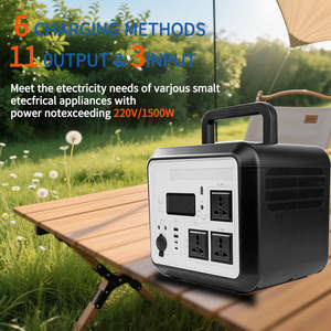 Estación de Energía Portátil para Exteriores de 1500W, Panel Solar, Carga para Automóvil, Onda Sinusoidal Pura, CA 220V, CC 12V/24V, Linterna, Carga Rápida Inalámbrica - Product Image 6