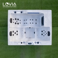 Bain à remous extérieur moderne pour 3 personnes, petite taille européenne, en acrylique, baignoire d'angle pour villas, capacité pour 3 personnes