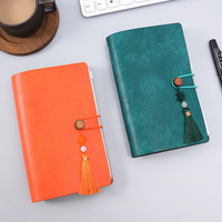 Carnet de voyage rétro A6 à feuilles mobiles avec breloques – Couverture créative et simple pour agenda personnel d'étudiant