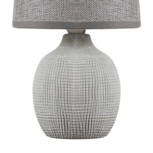 Rustic Antique Fabric Shade Bedroom <strong>Desk</strong> <strong>Lamp</strong> Livingroom Lighting Embossed Stoneware Grey <strong>Small</strong> Led Table <strong>Lamp</strong> - Product Image 4