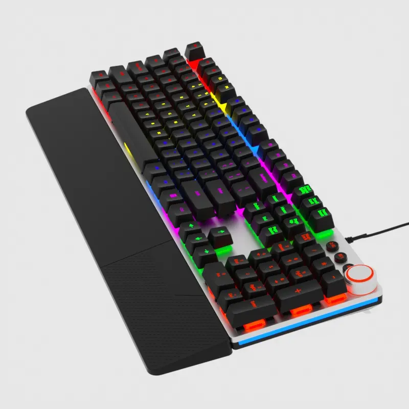 Custom 3 Mode RGB Gaming Keyboard LED Backlit Mechanical Keyboard With Blue Switch