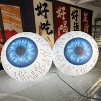 Paire de yeux géants gonflables Longgang en PVC bleus, yeux de monstre suspendus pour décoration extérieure d'Halloween