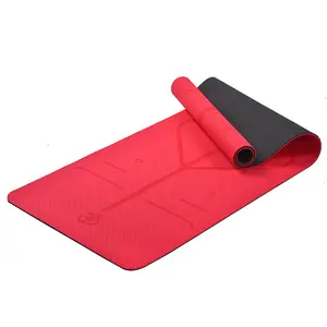 6Mm Tùy Chỉnh In Chất Lượng Cao Sinh Thái Thân Thiện Với Duy Nhất Và Đôi Màu Mat Yoga Gấp Bền Yoga Pad TPE Yoga Mat Với Dây Đeo