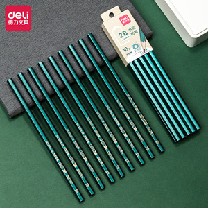 Deli 2B Pencil Hexagonal Wooden Green Exam Writing For Students School Use 10pcs Set - Product Image 1