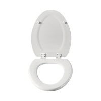 Siège de toilette allongé en bois moulé de qualité supérieure avec mécanisme de fermeture douce et démontage rapide pour le nettoyage – Accessoire de salle de bain moderne